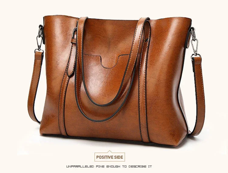 Vintage Oil Wax TPU Shoulder Bag – Hard Shell Tote Crossbody Satchel for Women