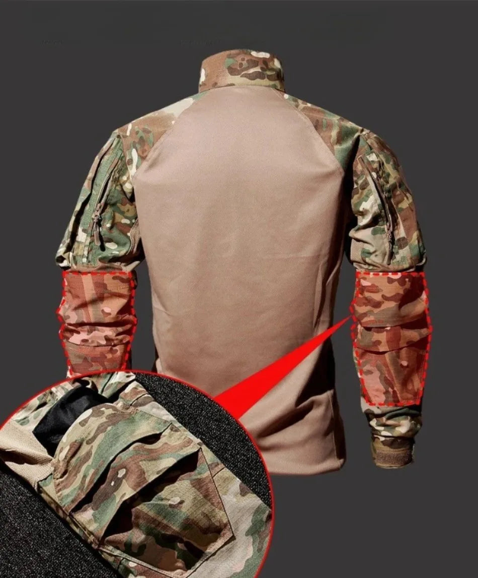 Men's Tactical Camo Combat 2-Piece Set – Waterproof Quick-Dry Hunting Training Suit