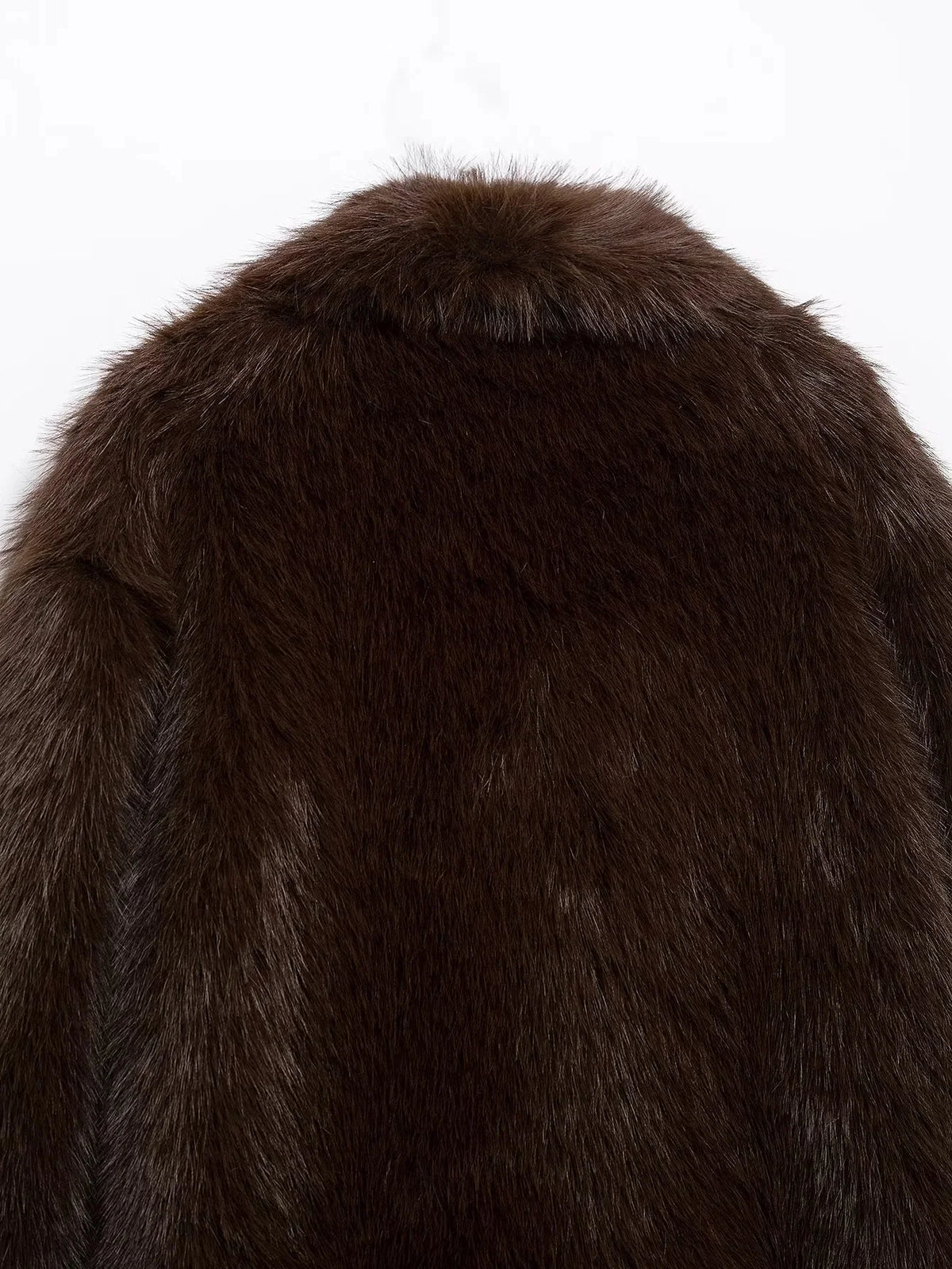 Women's Oversized Faux Fur Jacket – Single-Breasted Elegant Warm Coat