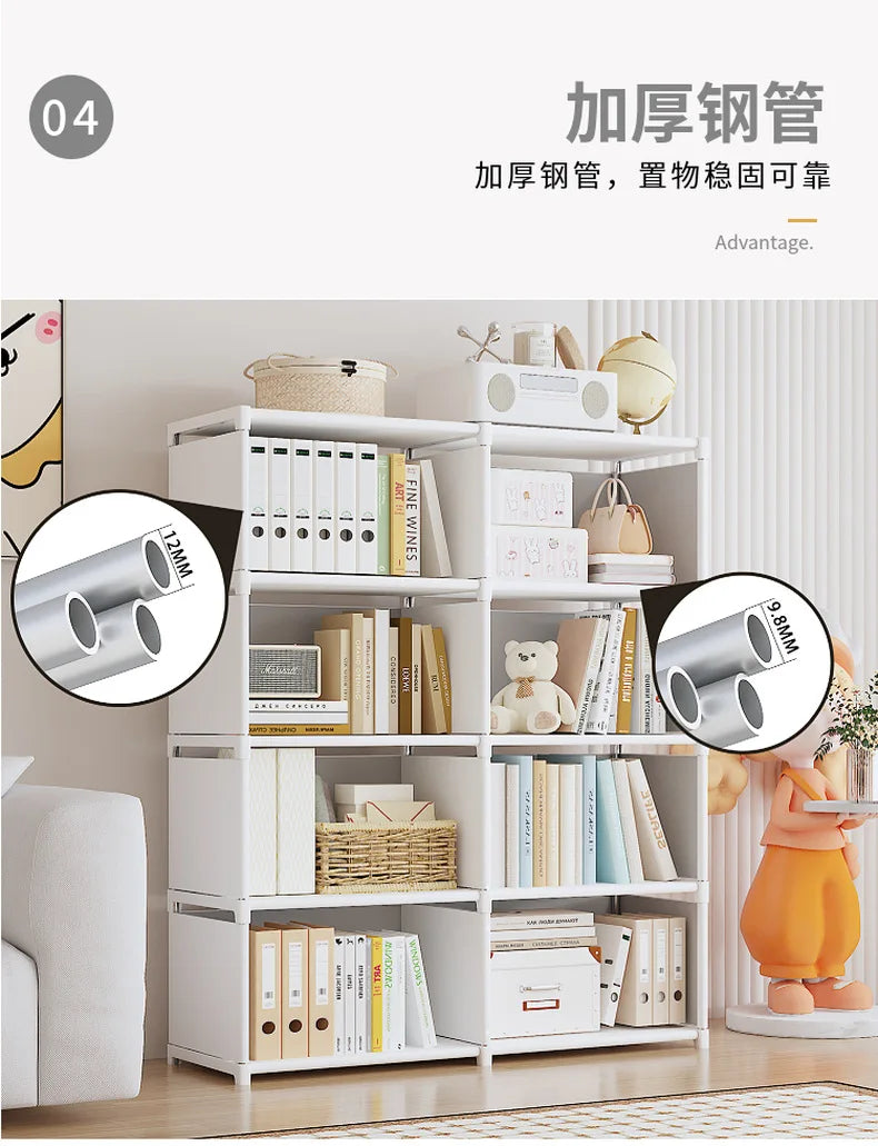 Multilayer Bookshelf & Bookcase – Easy Assembly, Storage Shelf for Books, Toys & Sundries, Living Room, Bedroom & Study
