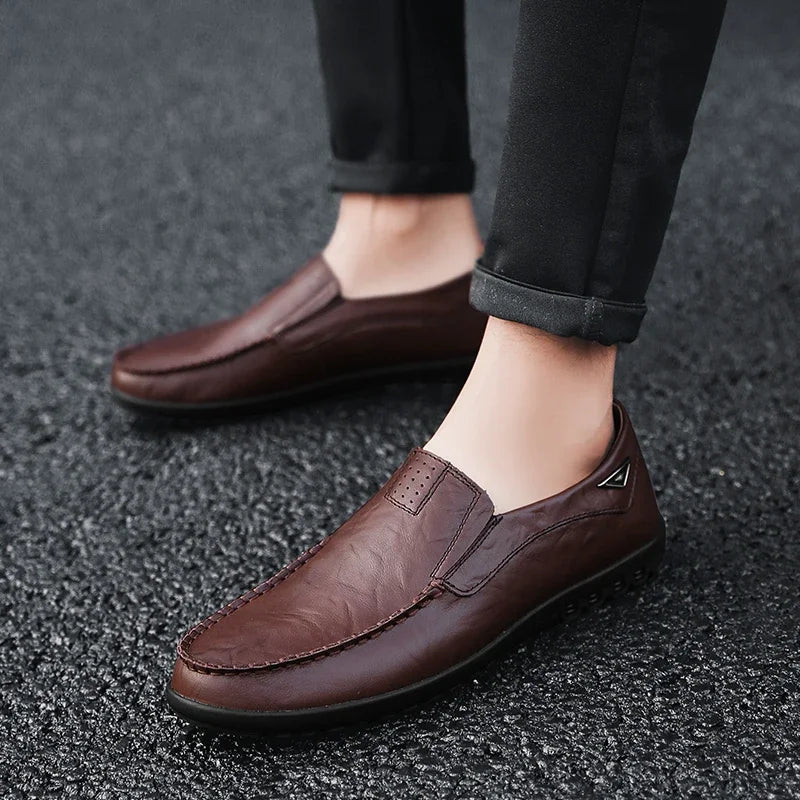 Men's Genuine Leather Slip-On Loafers