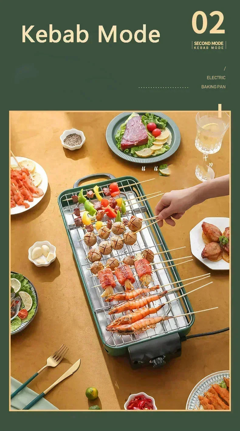220V 1500W Smokeless Electric BBQ Grill – Korean-Style Indoor Barbecue Rack & Oven