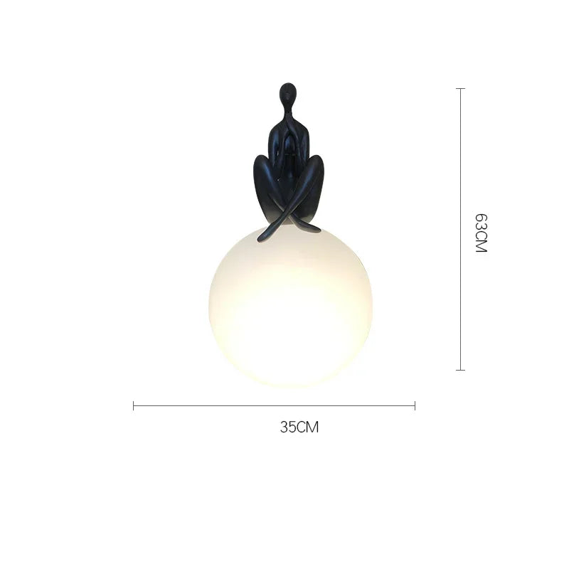 Sculptural Globe Lamp – Figure and Frosted Glass