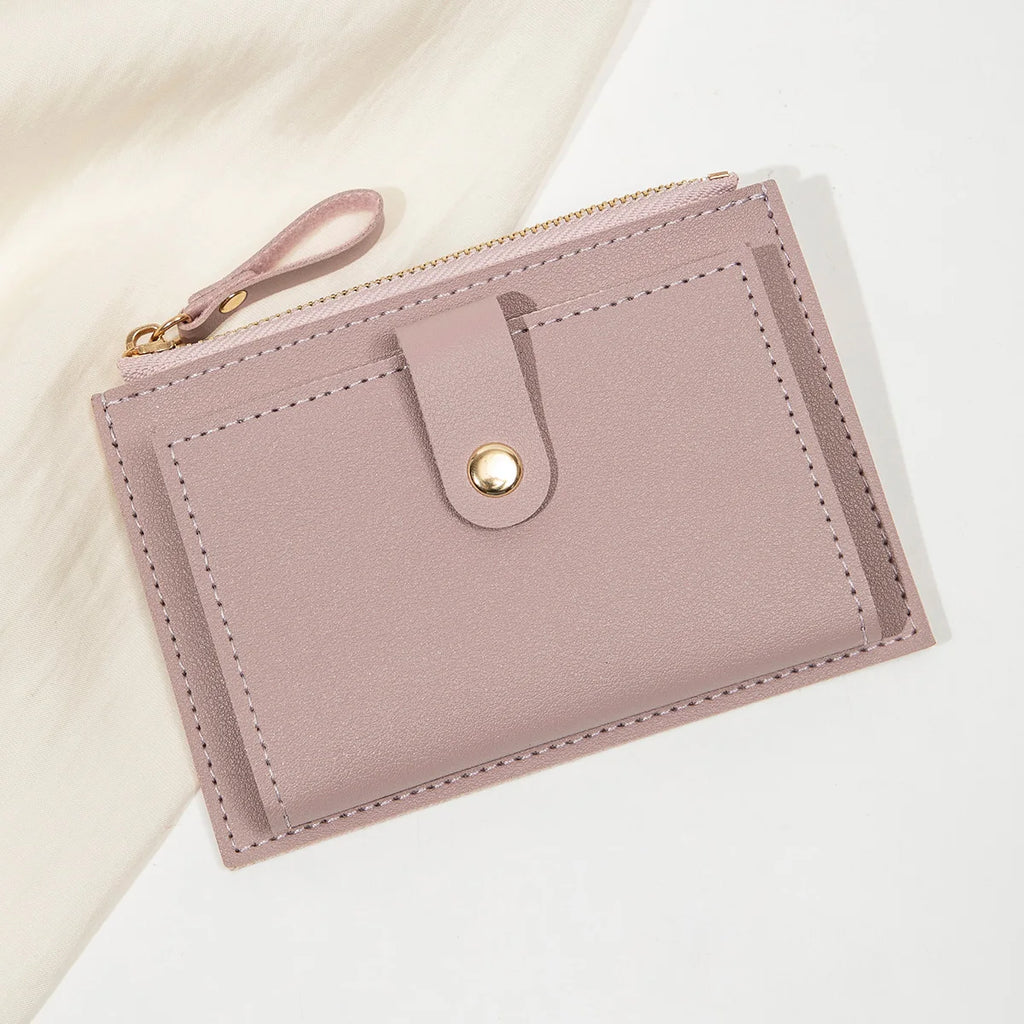 Minimalist Ultra-Thin PU Leather Women's Wallet – Short Zero Wallet & Credit Card Holder in 5 Colors