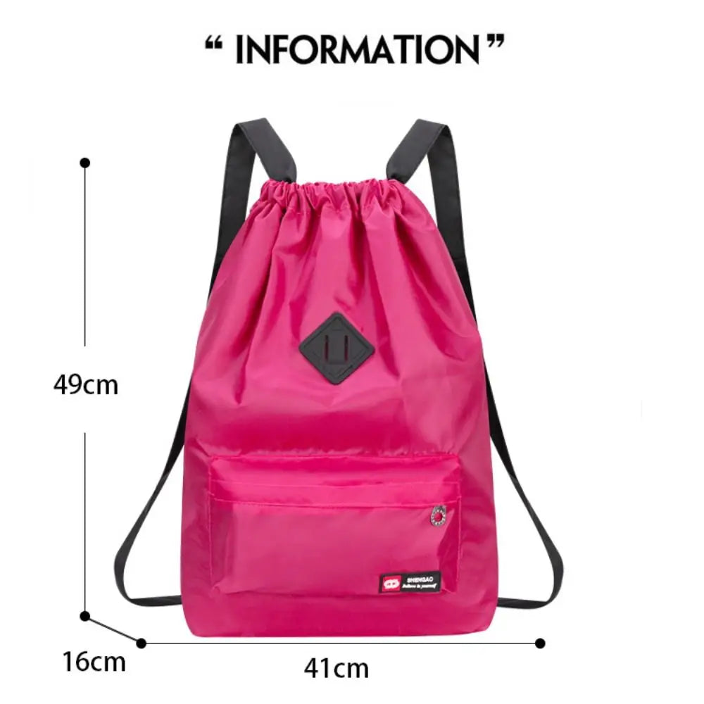 INS Fashion Drawstring Backpack – Waterproof Nylon School Bag Large Capacity for Women