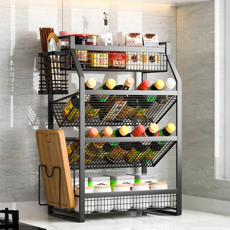 Multi-Tier Metal Spice Rack & Kitchen Drawer Cabinet Organizer – Countertop, Pantry & Under-Sink Storage
