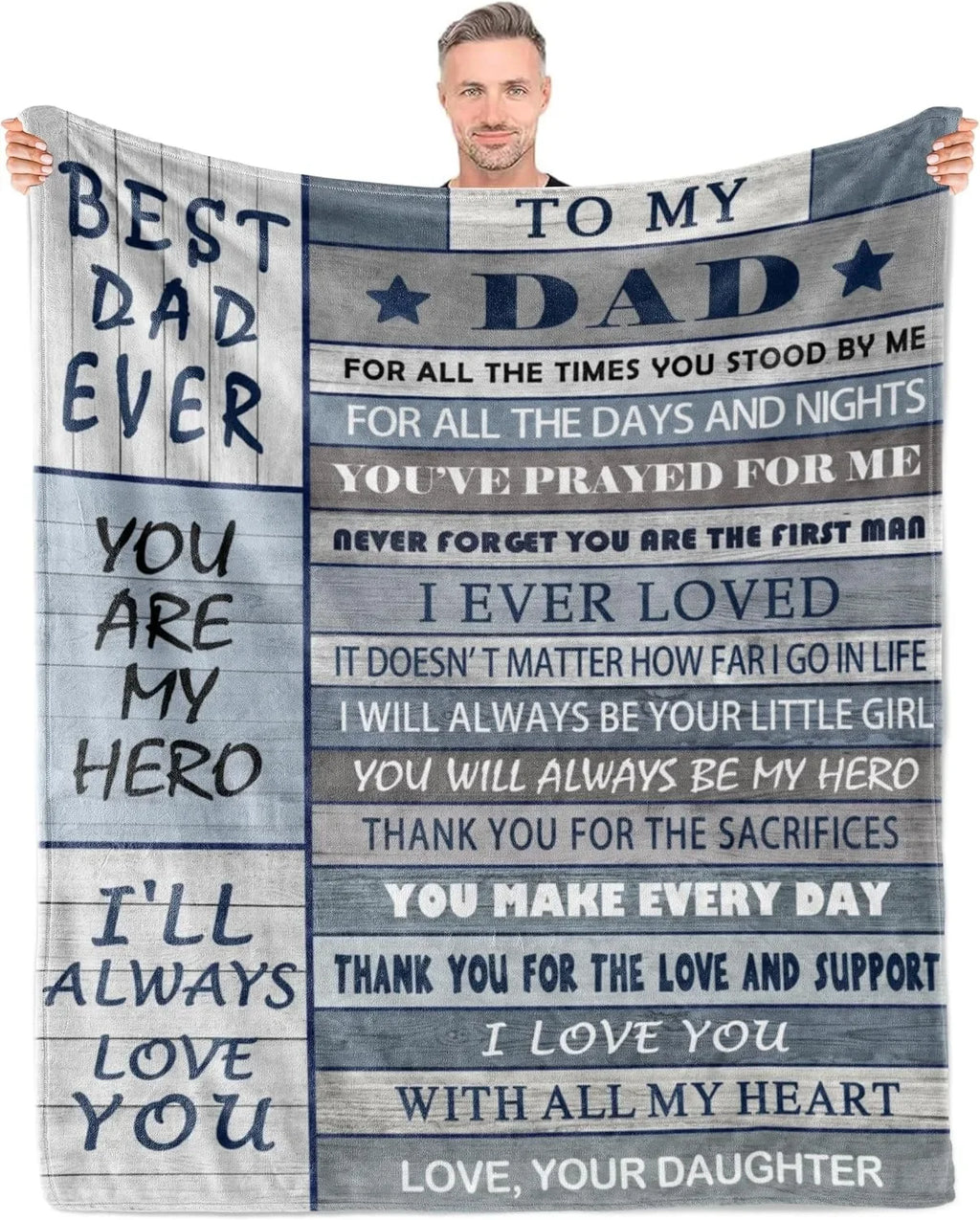 Family Gift Throw Blanket – Soft Warm Personalized Gift for Dad, Mom, Grandparents & Family