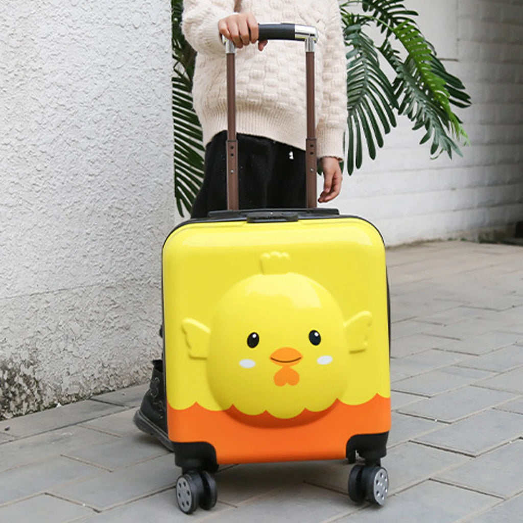 Kids 360° Spinner Trolley Luggage Set — Hard Shell Carry-On with Compartment Bag