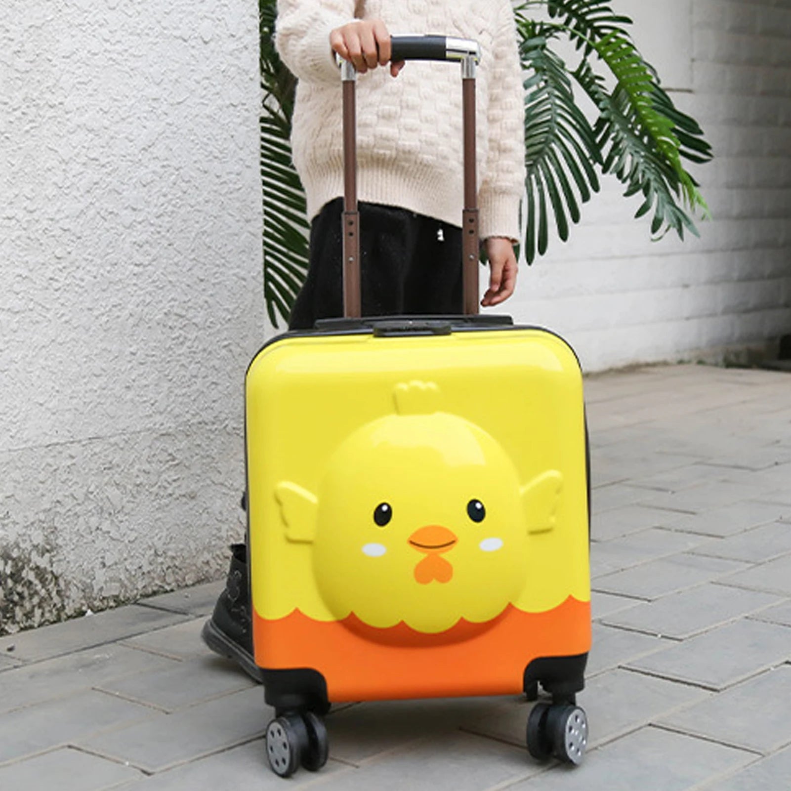 Kids 360° Spinner Trolley Luggage Set — Hard Shell Carry-On with Compartment Bag