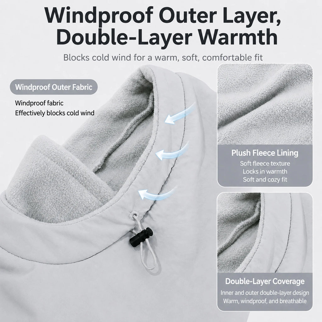 Kids' Fleece Winter Hood with Face and Neck Cover