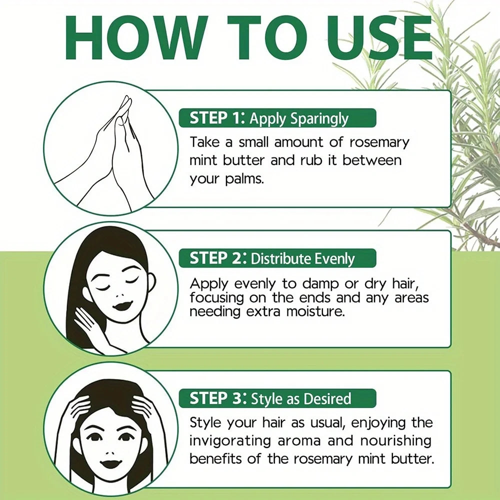 GZE Rosemary Mint Natural Hair Growth Butter — Scalp Nourishing & Growth Stimulating Treatment