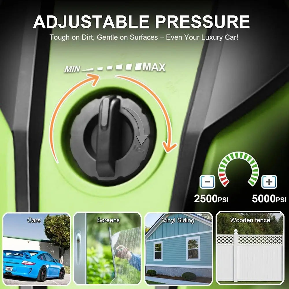 Electric Pressure Washer – 33-Foot Hose & Foam Cannon