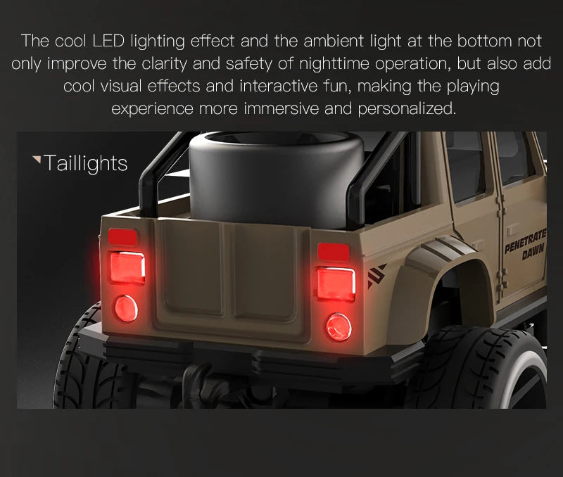 KF32 1:64 Mini RC Climbing Car with LED Lights & HD Camera – Alloy Remote Control Toy