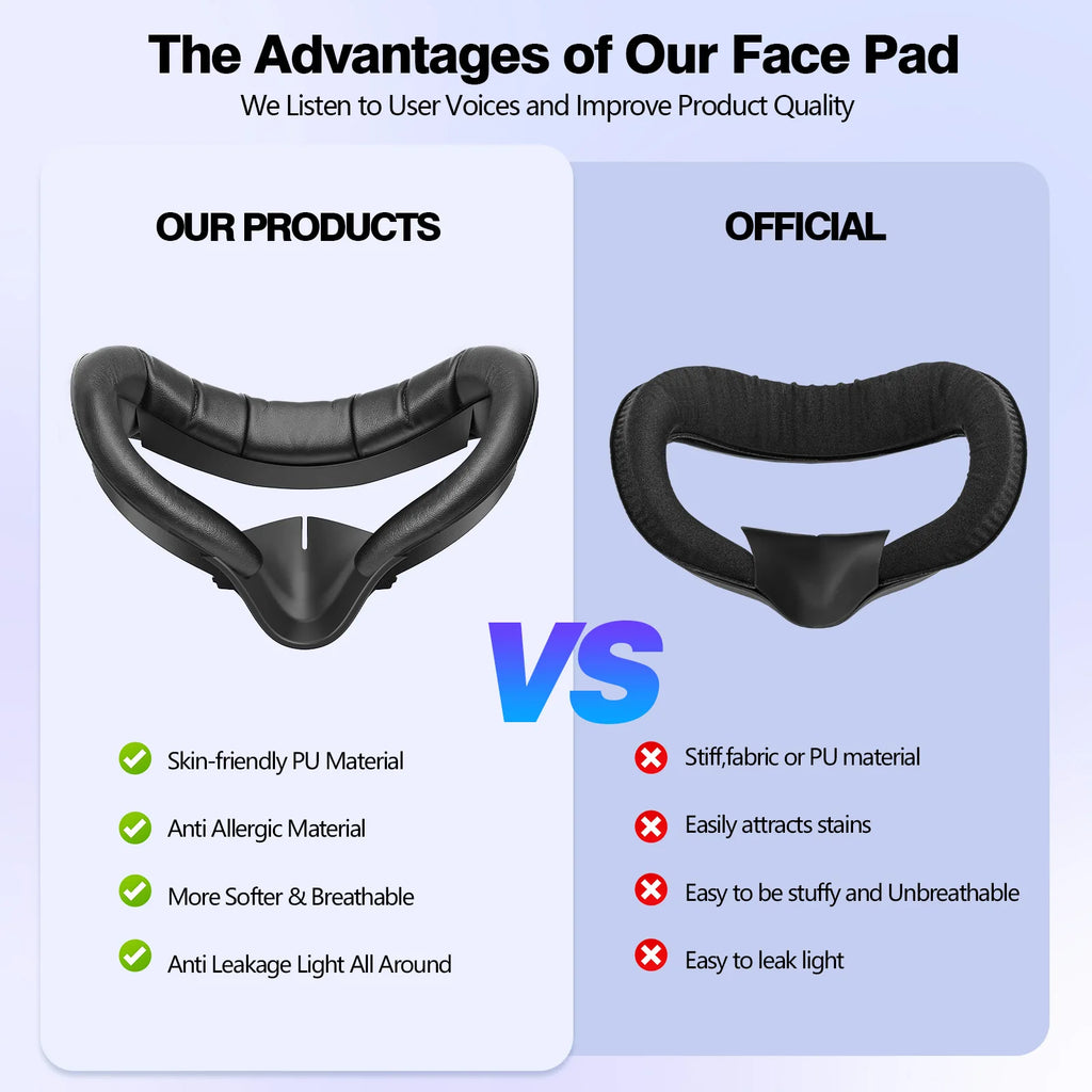 HUADAI Face Cushion Pad for Meta Quest 2, 3 & 3S