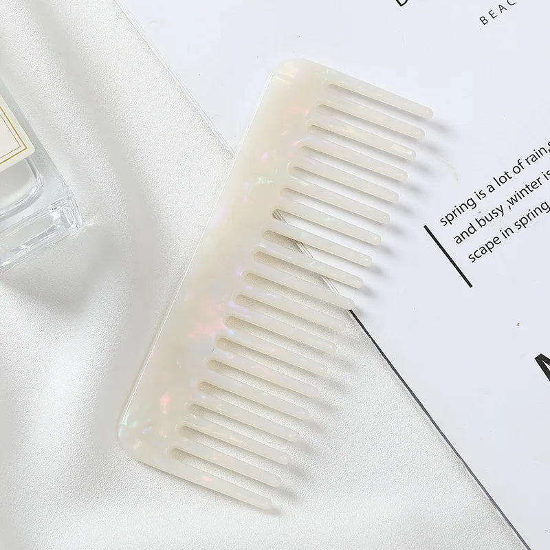 Wide Teeth Acetate Hair Combs – Anti-Static Portable Colorful Styling Comb for Salon & Travel