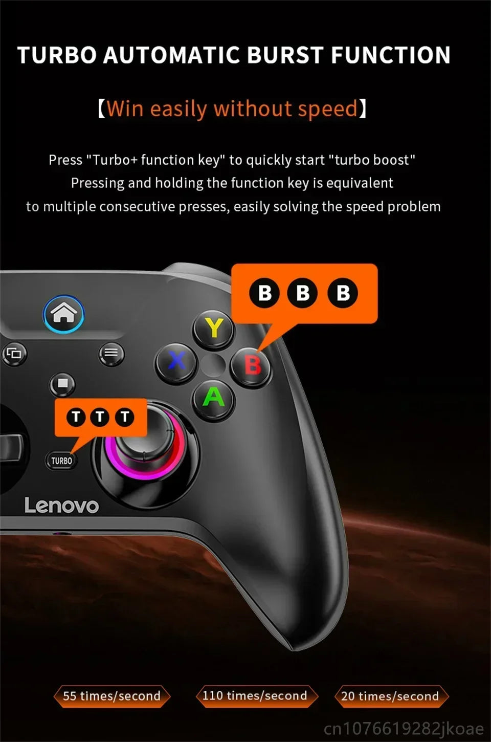 Lenovo S02 Wireless Bluetooth Gamepad — Nintendo Switch, PC & iOS