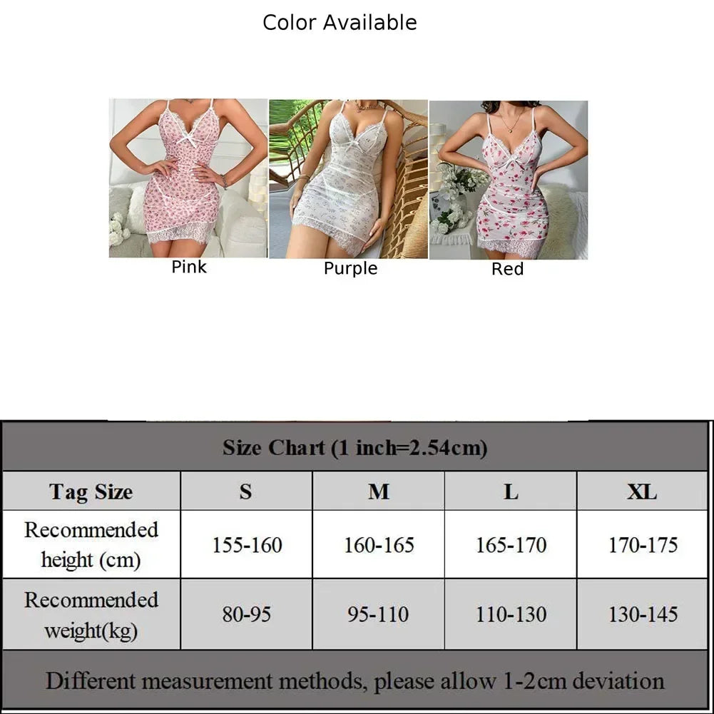 Sexy Suspender Lingerie Pajama Set — 2-Piece Satin Slip Skirt & Camisole Sleepwear