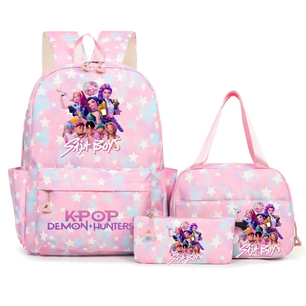 KPop Demon Hunters Nylon Backpack – Campus School & Travel Bag