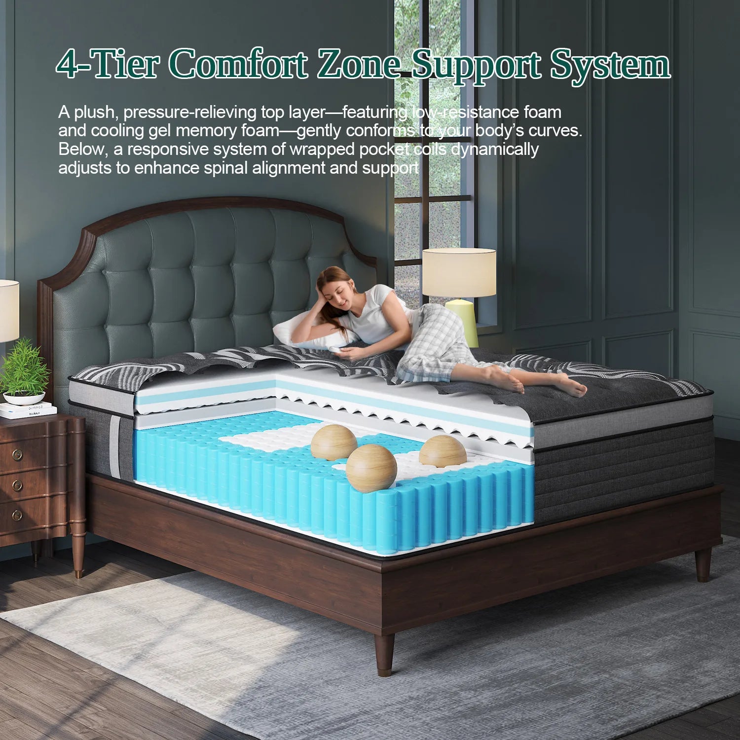 12"/14" Gel Memory Foam Hybrid Pocket Spring Mattress — Medium Firm, Motion Isolation, Twin to King Mattress in a Box