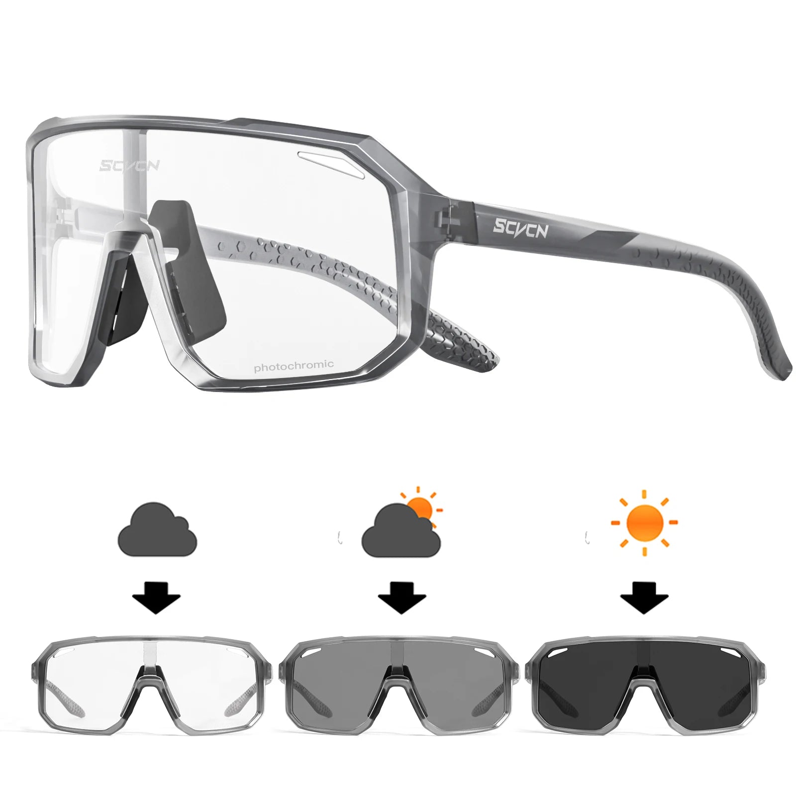 Photochromic Cycling Sunglasses | Men Women Mountain Bike Road Outdoor Sports Hiking Goggles