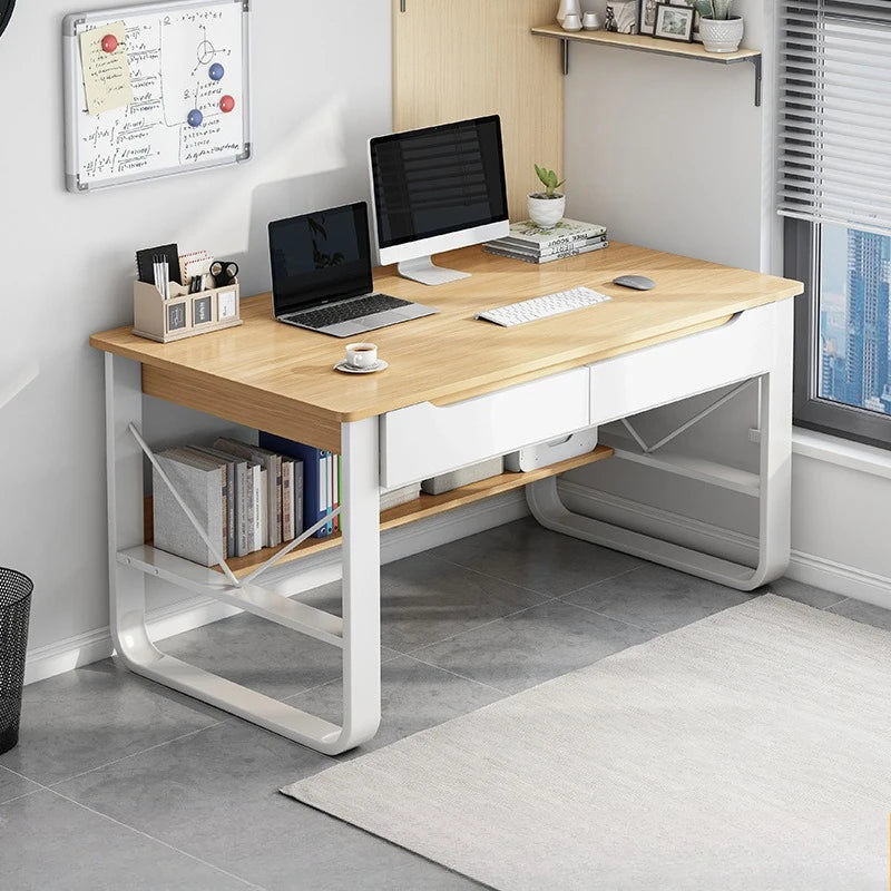 Multifunctional Computer Desk with Drawers — Metal Frame Student Study Desk, Multiple Sizes & Finishes