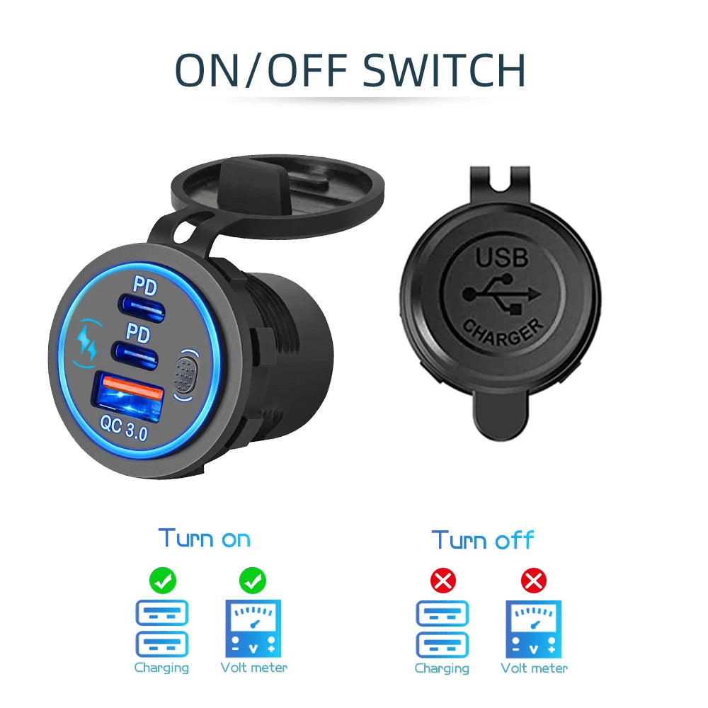 78W Fast Car Charger — PD3.0 & QC3.0 Dual USB-C