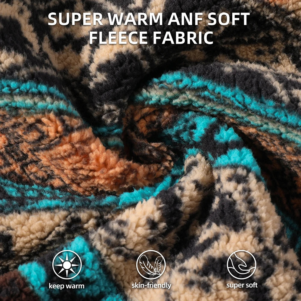 Fleece Balaclava Hood with Drawstring and Neck Warmer