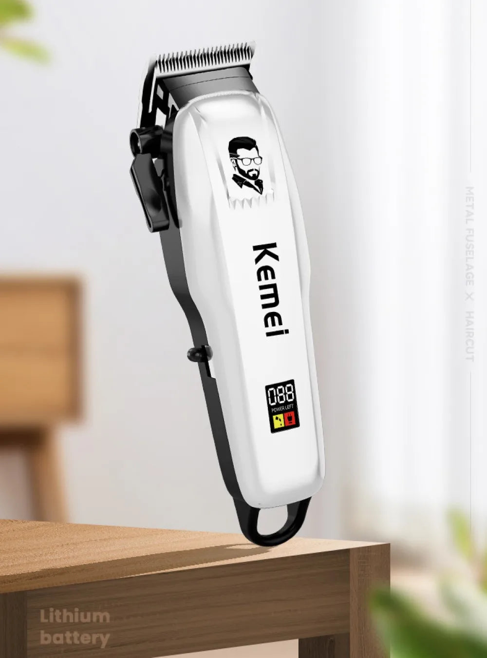Kemei PG809A Professional Hair Clipper – Rechargeable Cordless Grooming Kit with LCD Display
