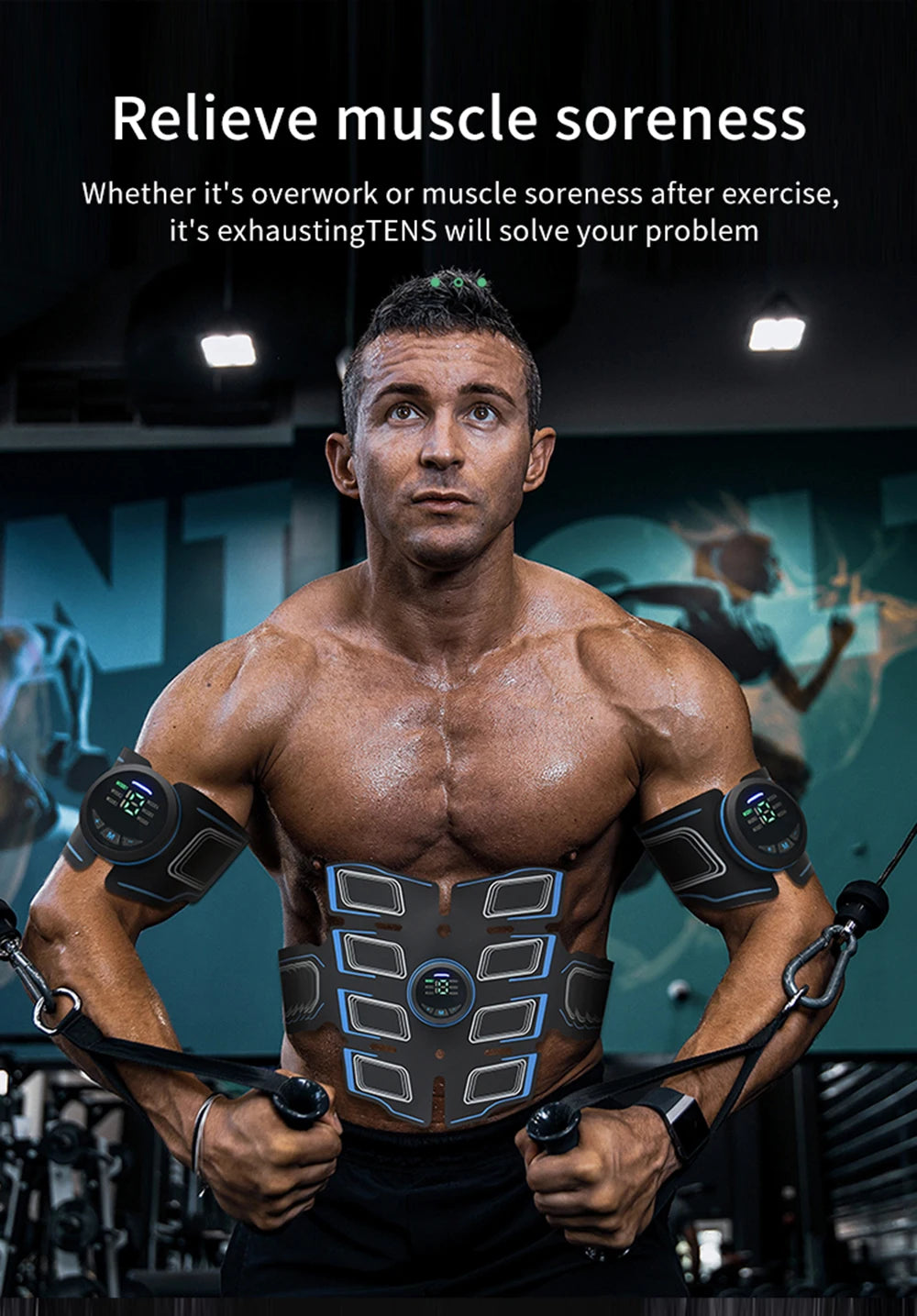 EMS Abs Muscle Stimulator Trainer — USB Rechargeable Abdominal Toning Belt