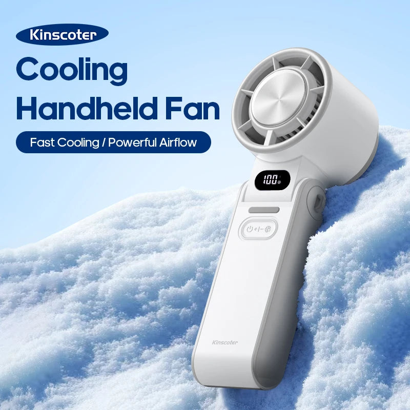 Rechargeable Handheld Fan with Optional Ice Cooling