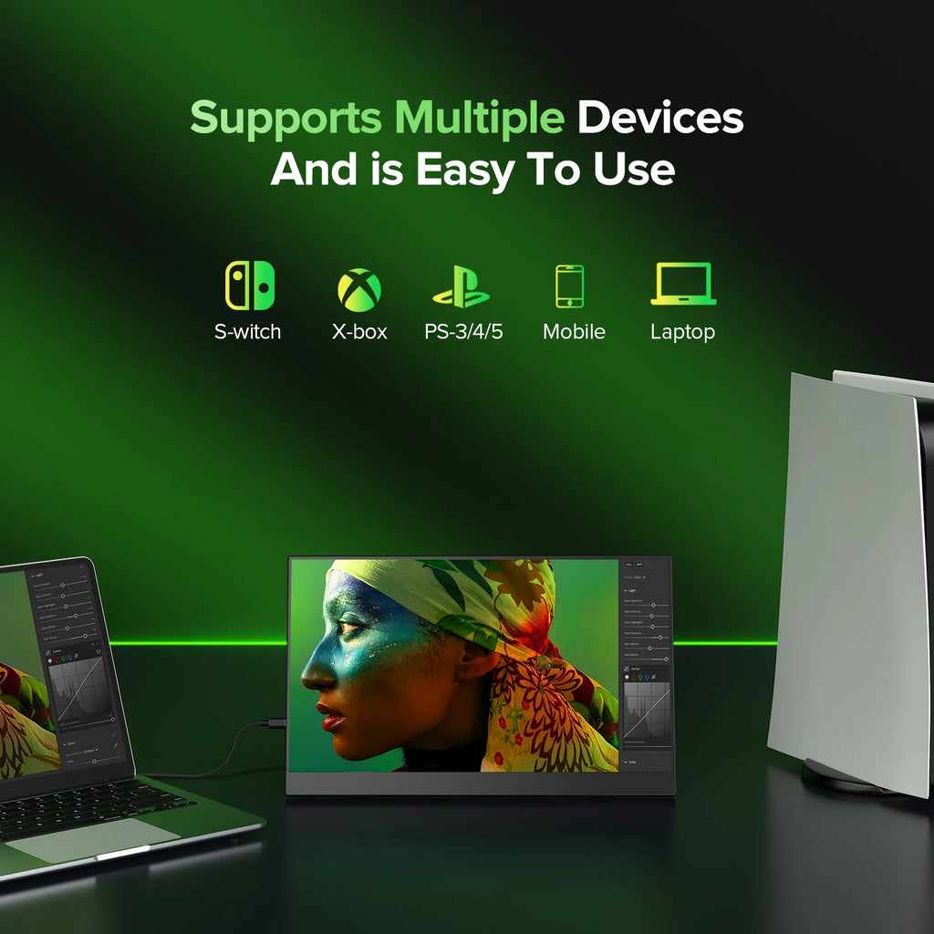 15.6-Inch Portable Monitor – Full HD IPS & Adjustable Stand