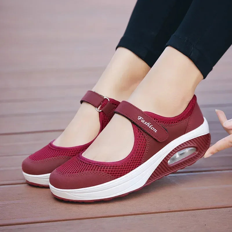Women's Air Mesh Hook-and-Loop Casual Shoes
