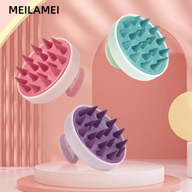 Silicone Shampoo Scalp Massager – Magic Handle Spa Massage Brush for Hair & Body