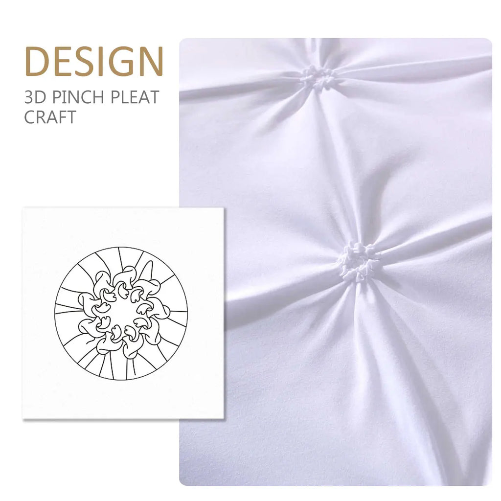 100% Egyptian Cotton Pinch Pleat Duvet Cover Set – 600TC with Zipper & Corner Ties, 8 Colors & 7 Sizes