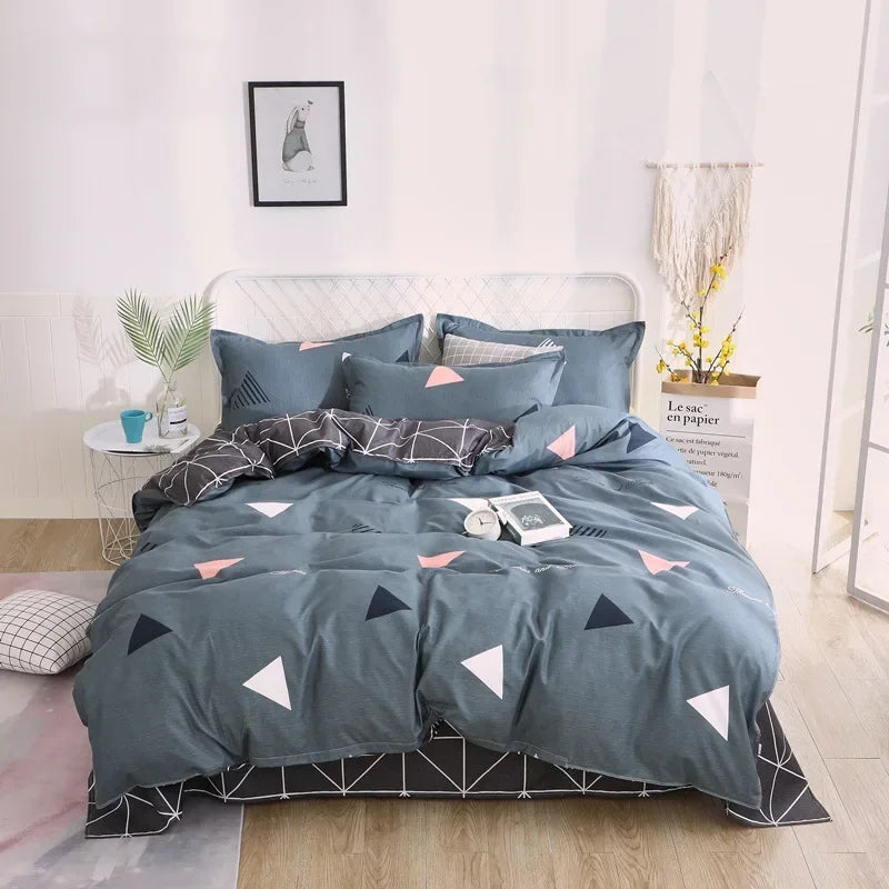 Cartoon Print Duvet Cover Set – Skin-Friendly 400TC Polyester, 3-Piece with 2 Pillowcases, 20 Designs & 4 Sizes