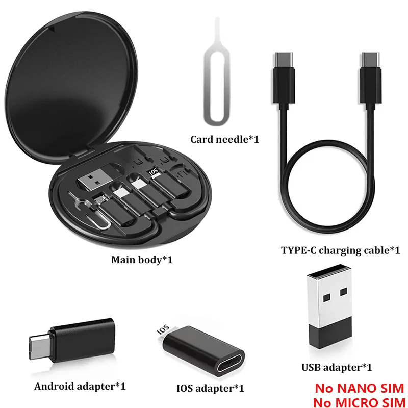 5-in-1 60W USB-C Fast Charging Cable & Adapter Kit – OTG Converter Data Cord with Storage Box