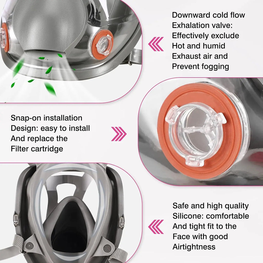 27-in-1 Industrial Full Face Gas Mask Respirator Kit