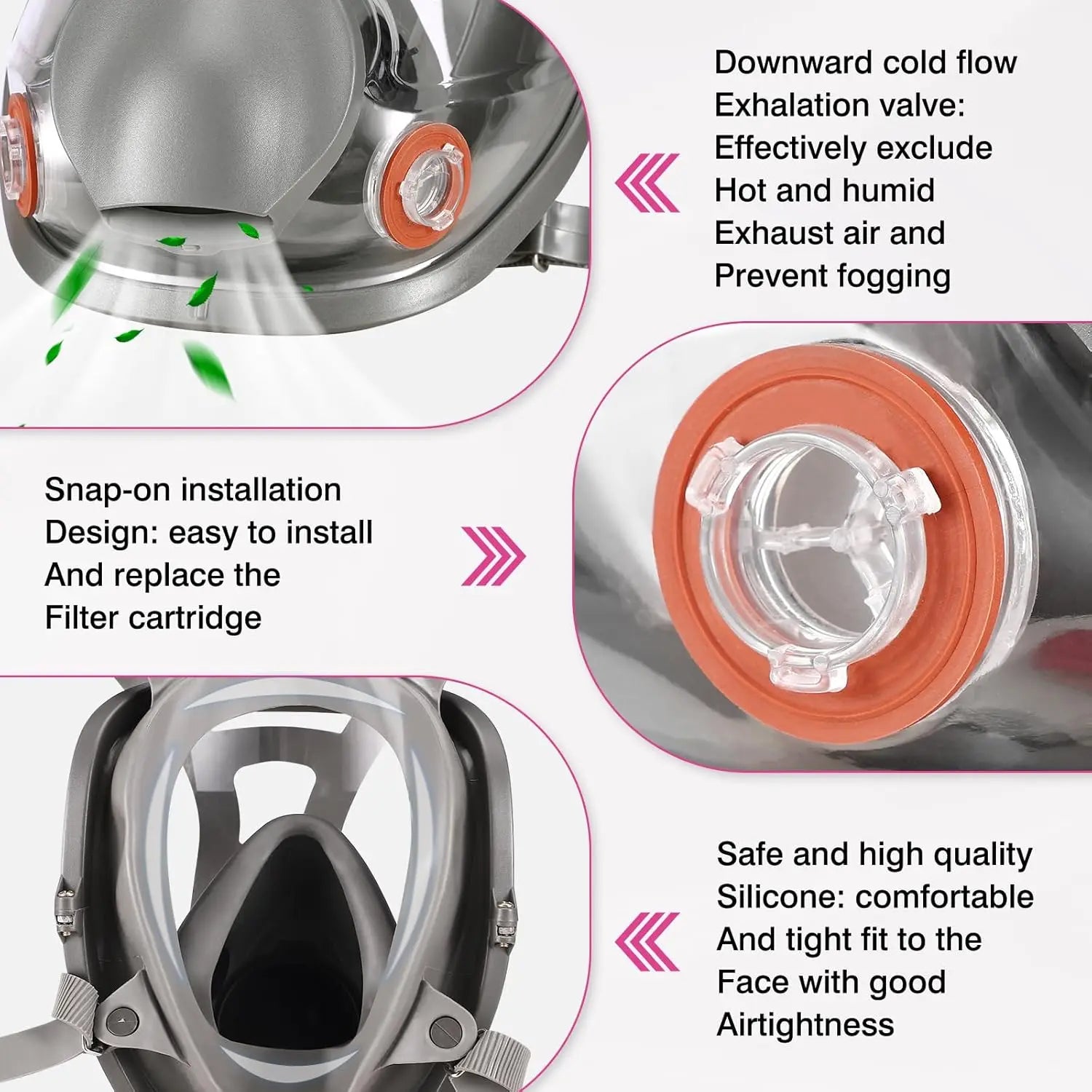 27-in-1 Industrial Full Face Gas Mask Respirator Kit