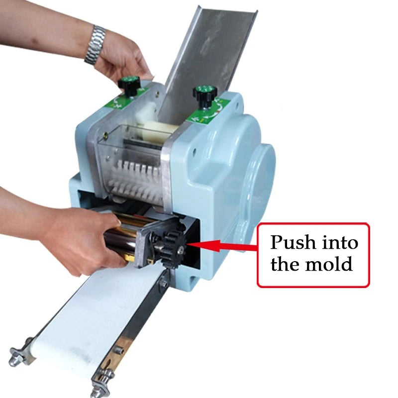 Electric Dumpling Wrapper Machine – 110V/220V, Round & Square Wonton Skin Maker, Rolling Press & Pasta Slicer, Commercial