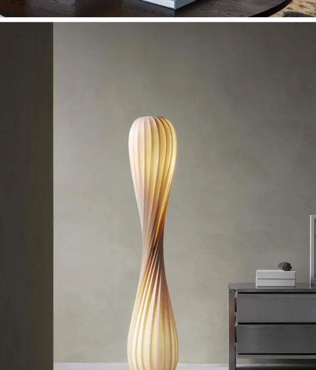 Sculptural Floor Lamp – Twisted Shade Design