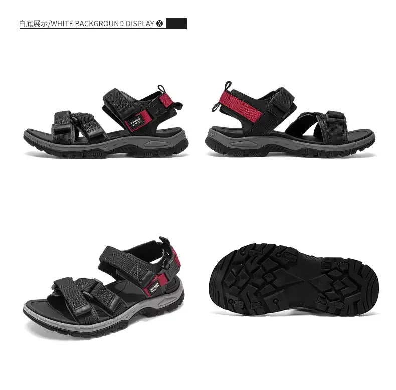 Men's Casual Outdoor Sport Sandals — Adjustable Ankle-Wrap Beach & Hiking Sandals