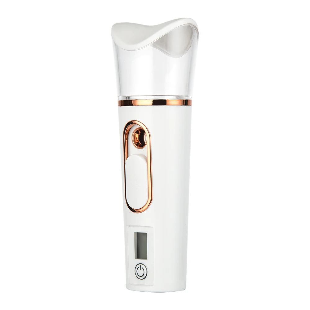 Handheld Nano Mist Facial Steamer – Portable Hydrating Humidifier with LED Display