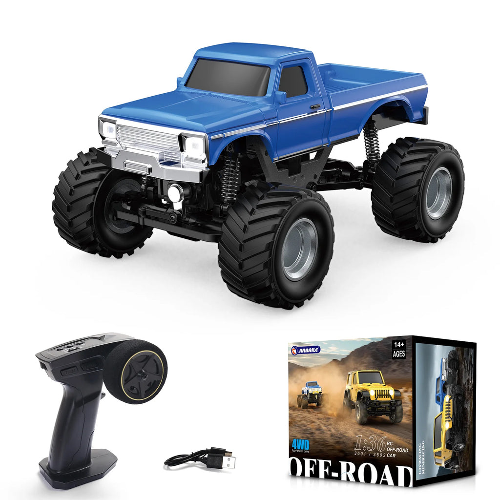 1:36 4WD Mini RC Off-Road Crawler Car with LED Lights – Remote Control Toy for Kids & Adults