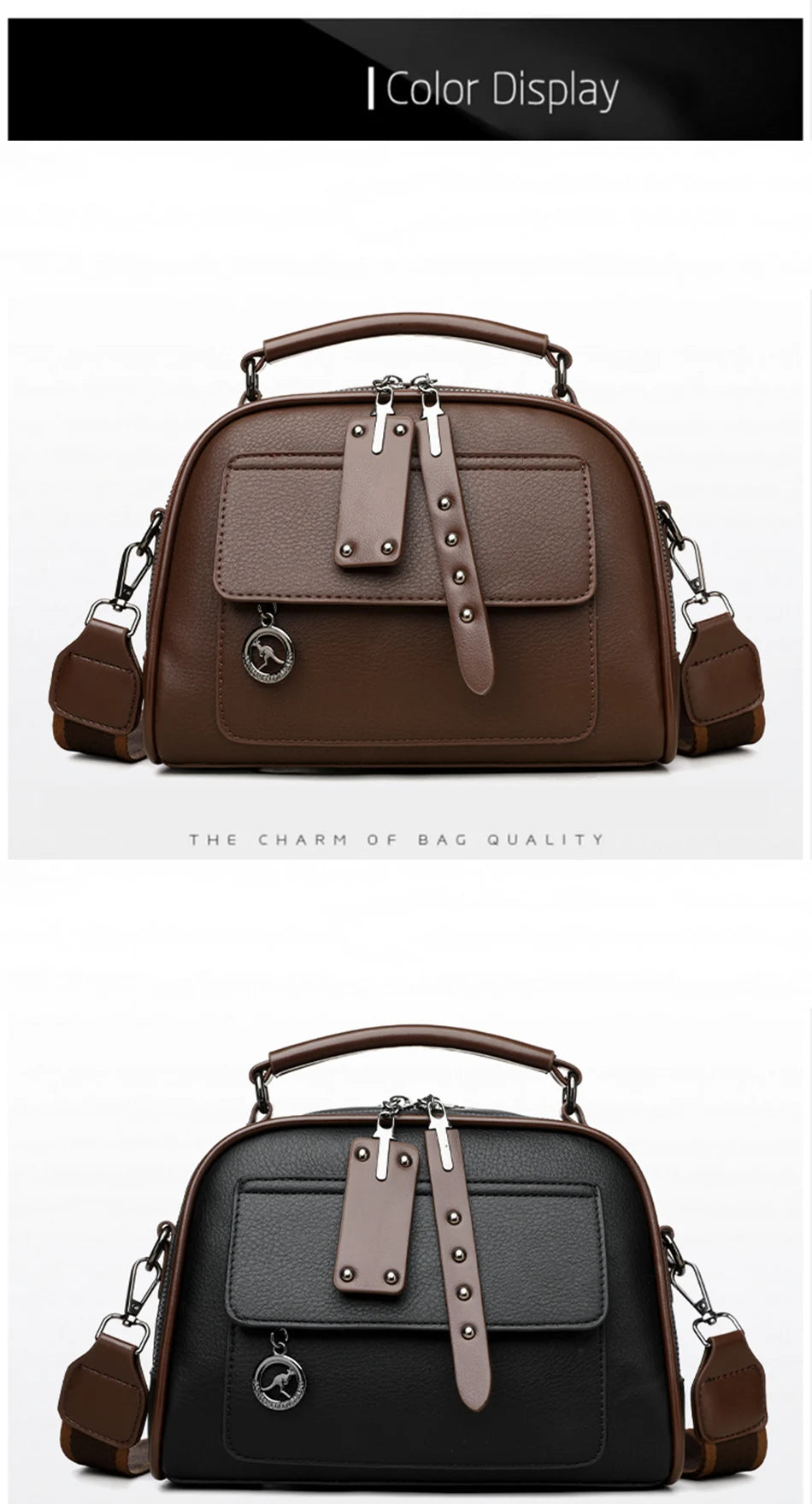 3-Layer Soft PU Leather Crossbody Shoulder Tote – Large Capacity Designer Messenger Bag for Women