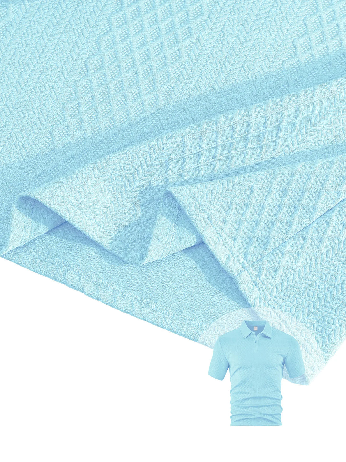 Men's Jacquard Polo Shirt & Drawstring Shorts Casual Summer 2-Piece Set