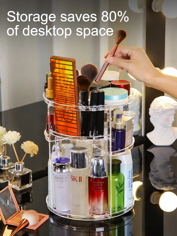 360° Rotating Adjustable Skincare Storage Rack