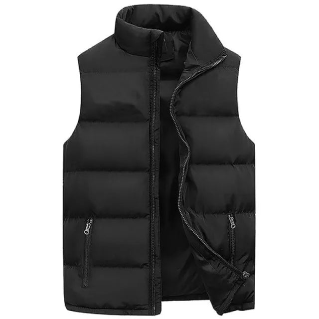 Men's Warm Sleeveless Vest Jacket — Waterproof Zipper Waistcoat for Autumn & Winter
