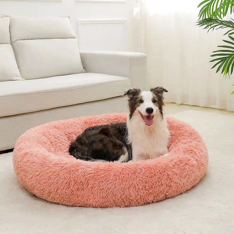Soft Long Plush Dog Bed – Warm Basket Cushion for Small & Medium Dogs and Cats