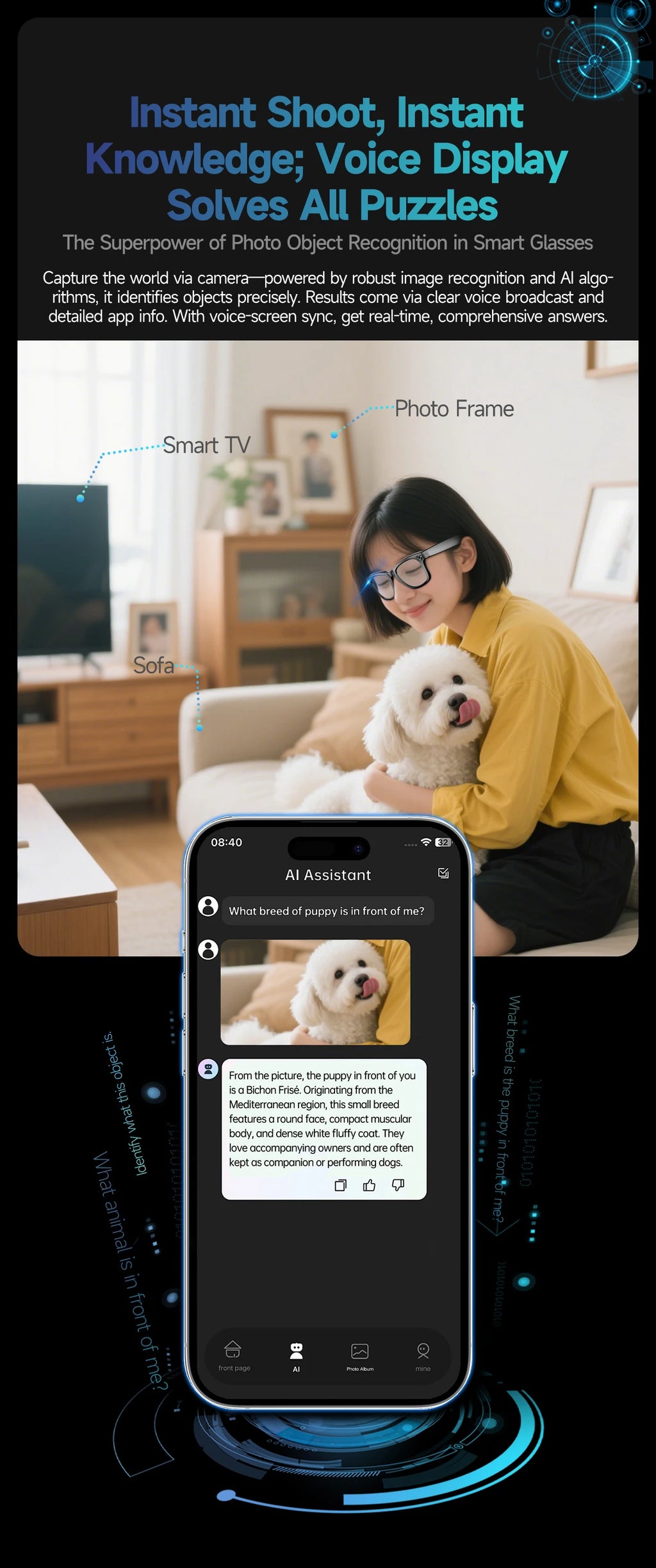 800W Camera AI Smart Glasses — Color-Changing Lenses, AI Translation, HD Video & Waterproof Calling