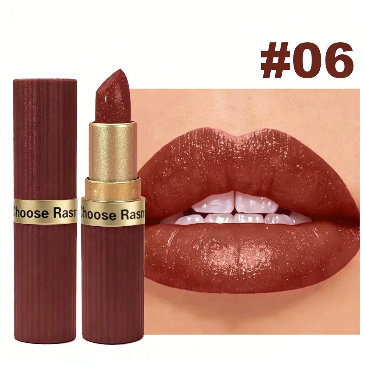 Pearlescent Glitter Velvet Lipstick — Waterproof Matte Shimmer Diamond Finish